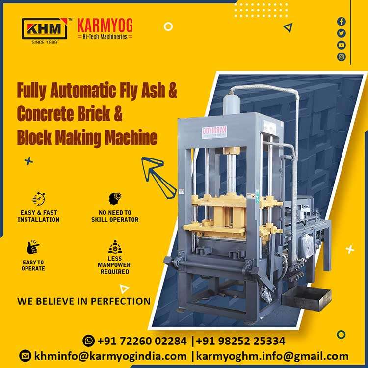India no. 1 Fully Automatic Fly Ash Brick Machine